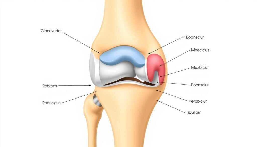 Anatomie des Kniegelenks mit Darstellung der Menisken