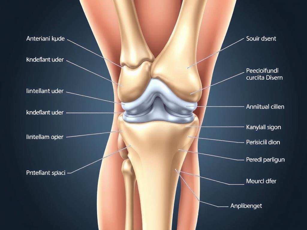 Anatomie des Kniegelenks mit vorderem und hinterem Kreuzband