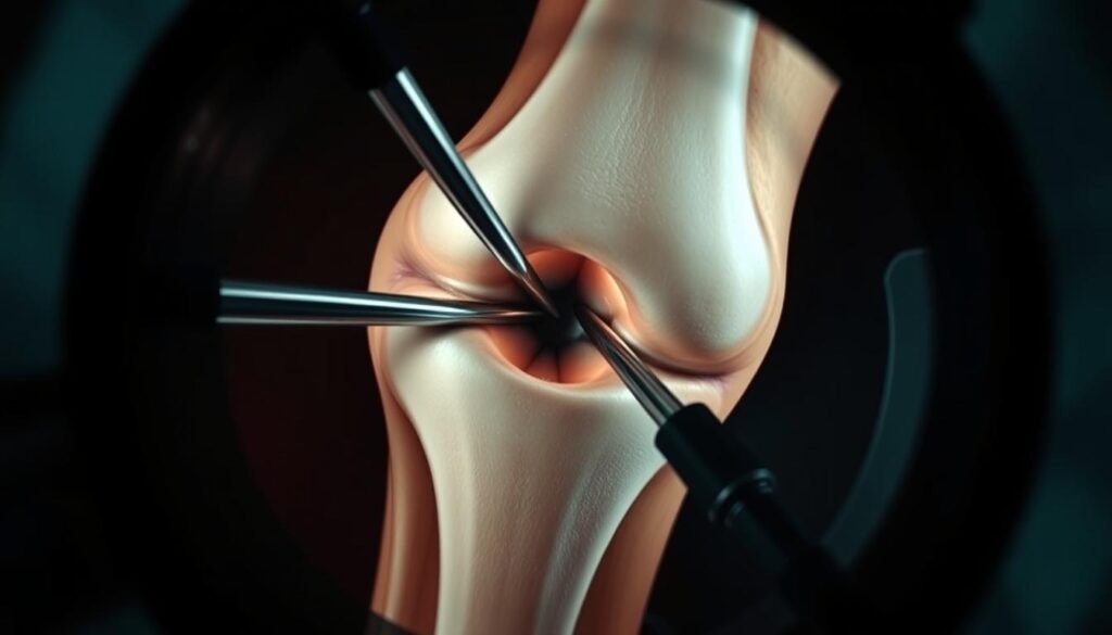 Arthroskopische Operation eines Kniegelenks bei Arthrose