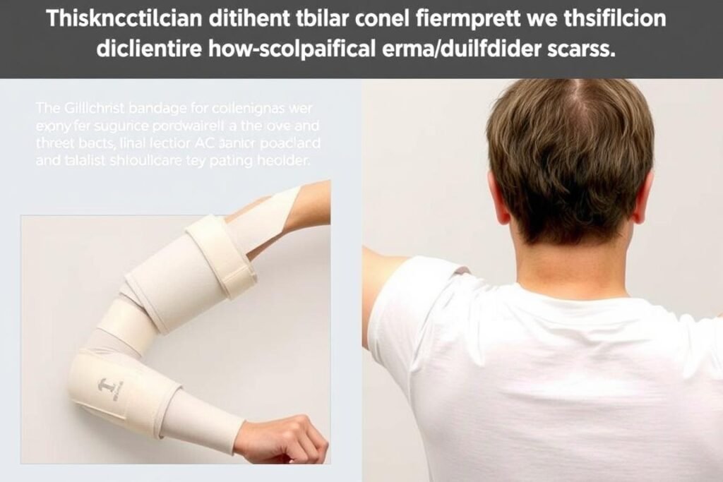 Konservative Behandlung einer AC Gelenk Verletzung mit Gilchrist-Verband