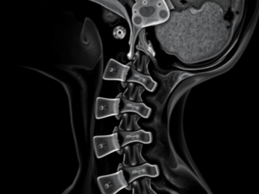 MRT-Aufnahme der Halswirbelsäule bei HWS-Syndrom