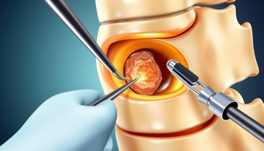 Mikrochirurgische Operation eines Bandscheibenvorfalls