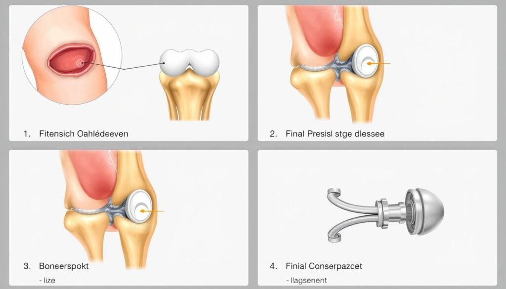 Operationsablauf bei der Implantation einer Kniegelenksprothese