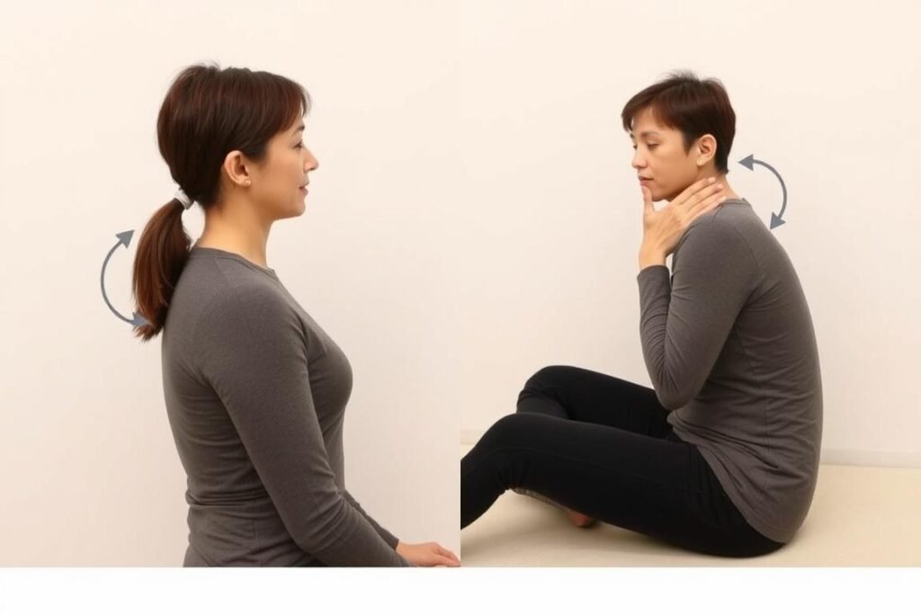 Person führt eine Kopfkreisen-Übung durch