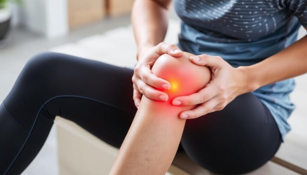 Person mit Knieschmerzen nach Kreuzbandruptur