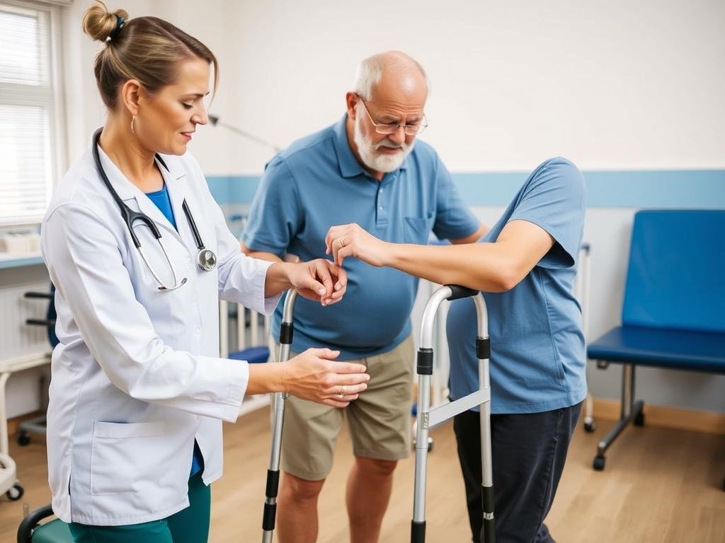 Physiotherapie und Rehabilitation nach Knieprothesenoperation