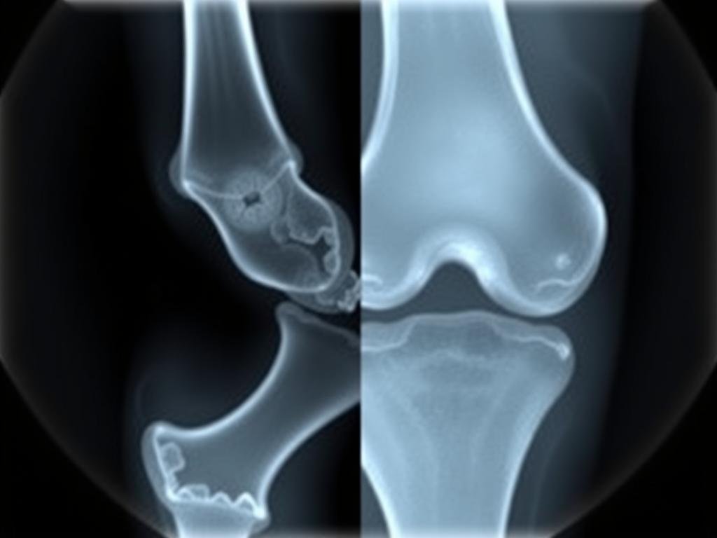 Röntgenbild eines von Arthrose betroffenen Kniegelenks