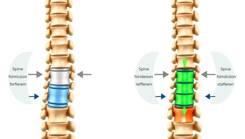 Vergleich zwischen Bandscheibenprothese und Wirbelsäulenversteifung