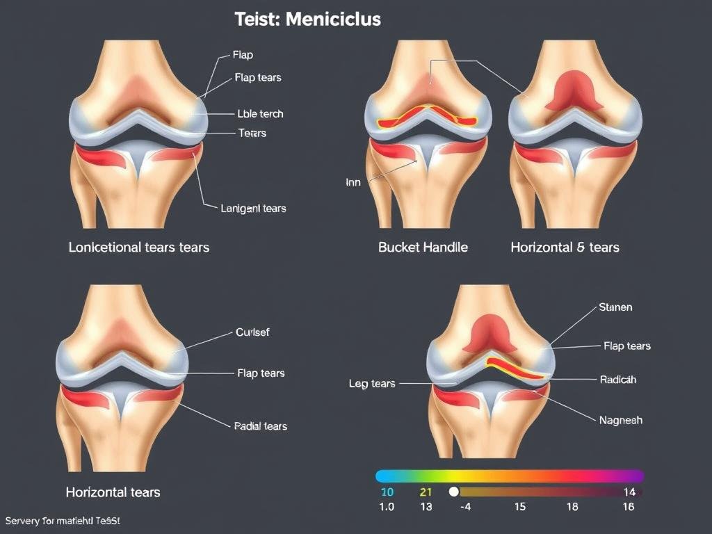 Verschiedene Arten von Meniskusrissen im Kniegelenk