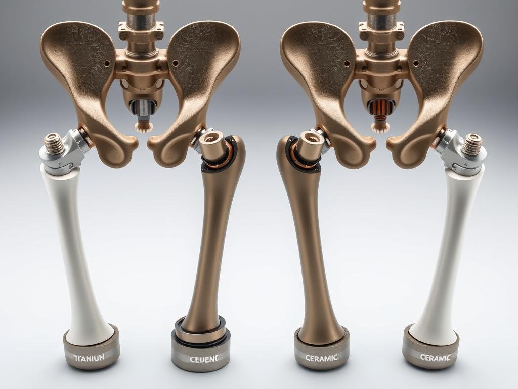 Verschiedene Typen von Hüfteendoprothesen im Vergleich