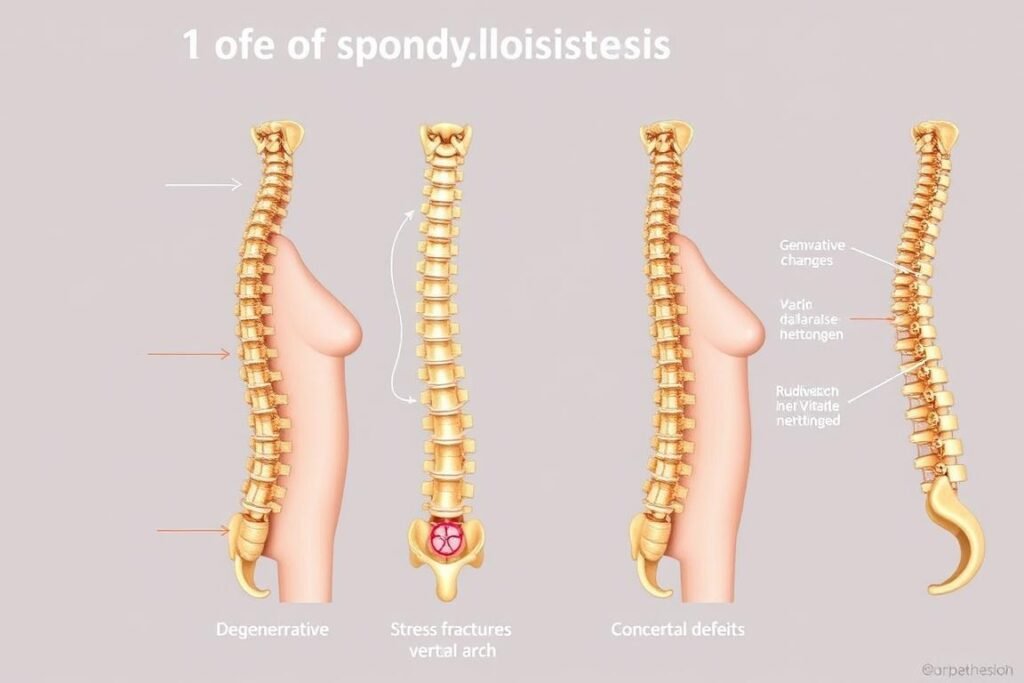 Verschiedene Ursachen des Wirbelgleitens dargestellt an der Wirbelsäule